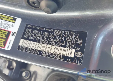 2014 Toyota Corolla Le z USA, uszkodzony, nr VIN 2T1BURHE3EC068162